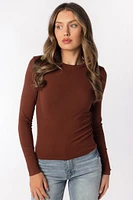 Ribbed Long Sleeve Crewneck Top