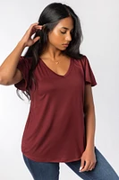Flutter Sleeve V-neck with Ruched Details