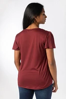 Flutter Sleeve V-neck with Ruched Details