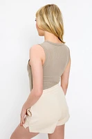 Ribbed Crew-Neck Tank Top