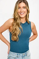 Ribbed Crew-Neck Tank Top