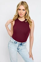 Ribbed Crew-Neck Tank Top