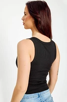 Ribbed Scoop-Neck Tank Top