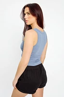 Ribbed Scoop-Neck Tank Top