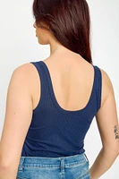 Ribbed Henley Tank Top
