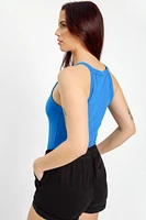 Ribbed High Neck Tank Top