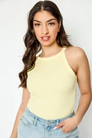Ribbed High Neck Tank Top