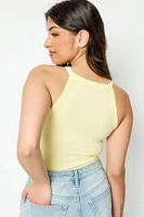 Ribbed High Neck Tank Top