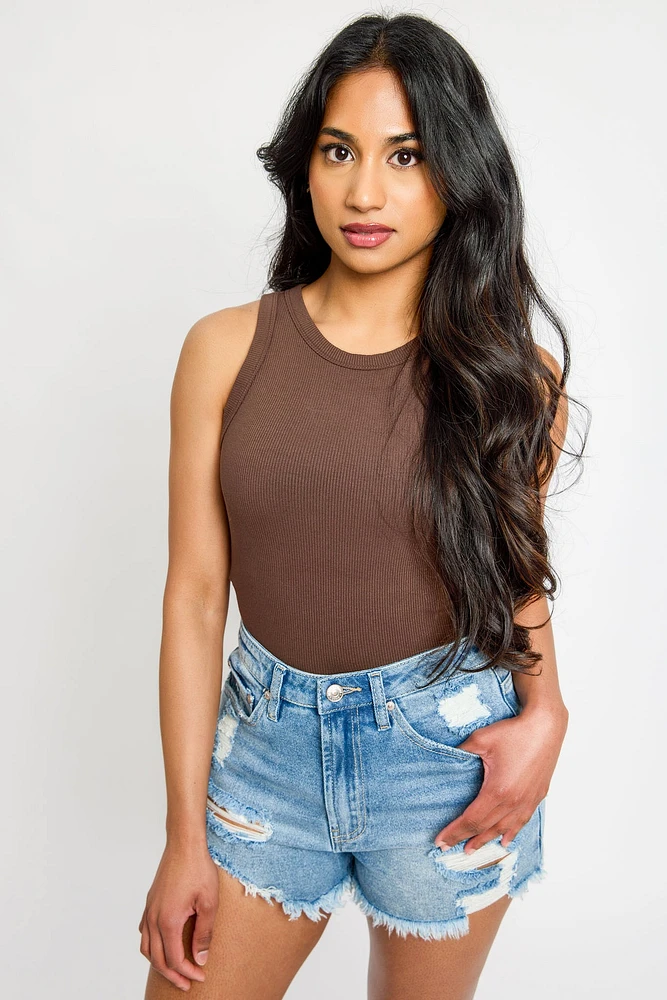 High-Neck Racerback Tank Top