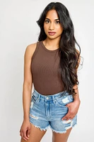 High-Neck Racerback Tank Top