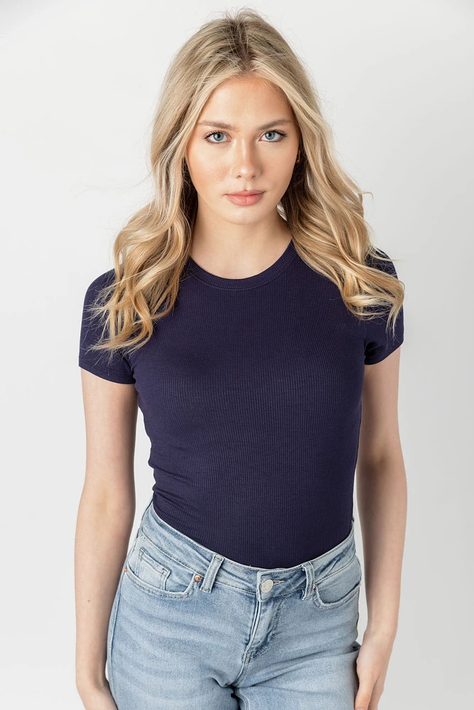 Ribbed Crewneck Tee