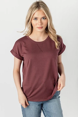 Short-Sleeve Sweatshirt with Side Slits