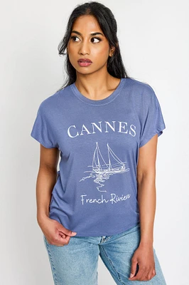 Boxy Short-Sleeve "Cannes" Graphic Tee