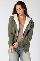 Sherpa Lined Fleece Zip-Front Hoodie with San Francisco Embroidery