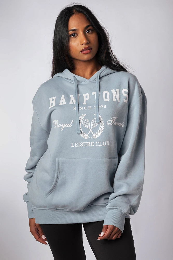 "Hamptons" Graphic Hooded Sweatshirt