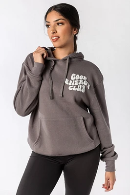 "Good Energy Club" Graphic Hooded Sweatshirt