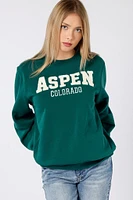 "Aspen Colorado" Fleece Crewneck Sweatshirt