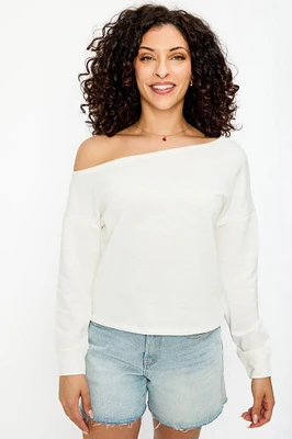Terry Off-The-Shoulder Sweatshirt