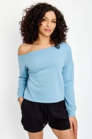 Terry Off-The-Shoulder Sweatshirt