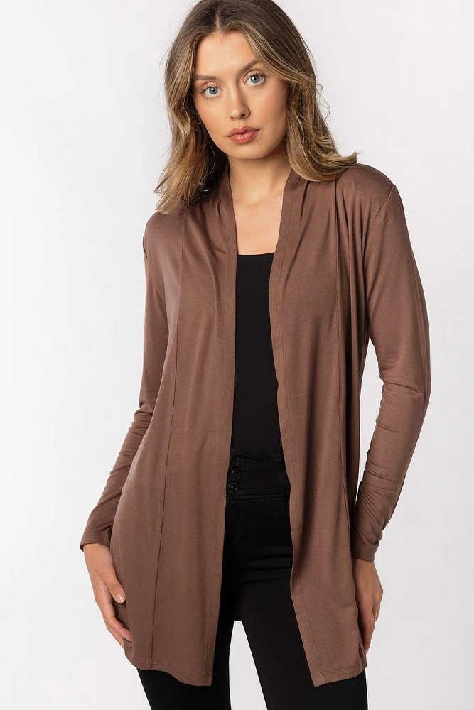 Rayon Long Sleeve Open Cardigan