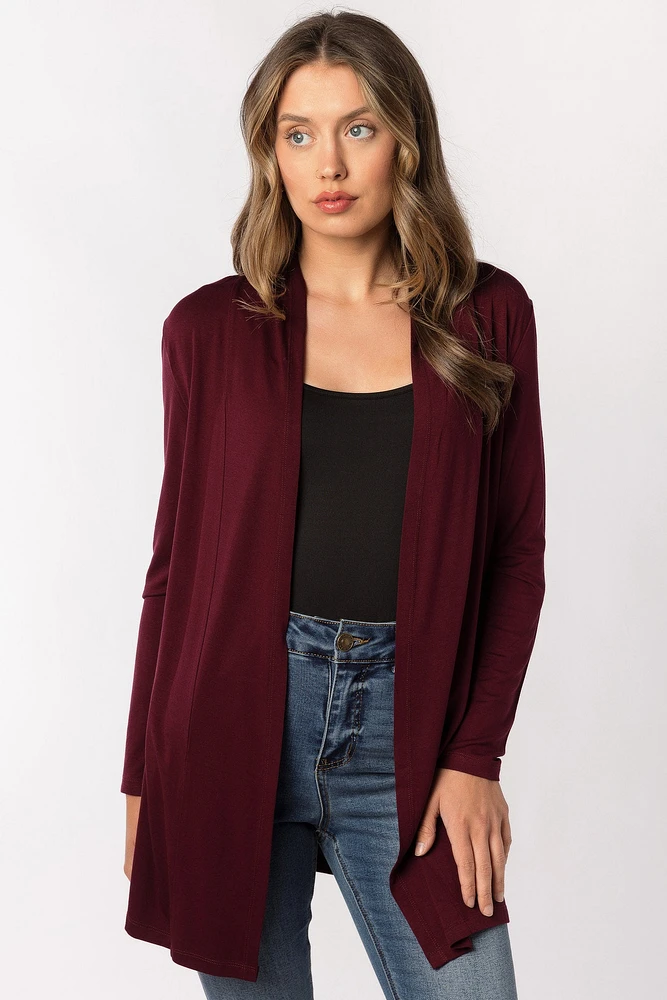 Rayon Long Sleeve Open Cardigan