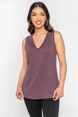Brushed Sleeveless V-Neck
