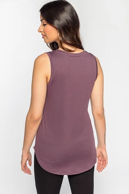 Brushed Sleeveless V-Neck