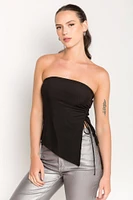 Shirred Asymmetric Tube Top