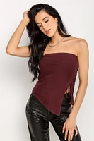 Shirred Asymmetric Tube Top