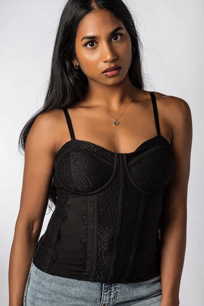 Corset Bustier with Scallop Lace