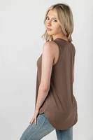 Brushed Knit Sleeveless V-Neck
