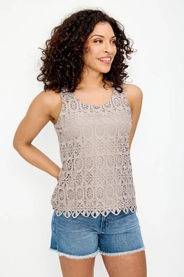 Crochet Front Sleeveless Top