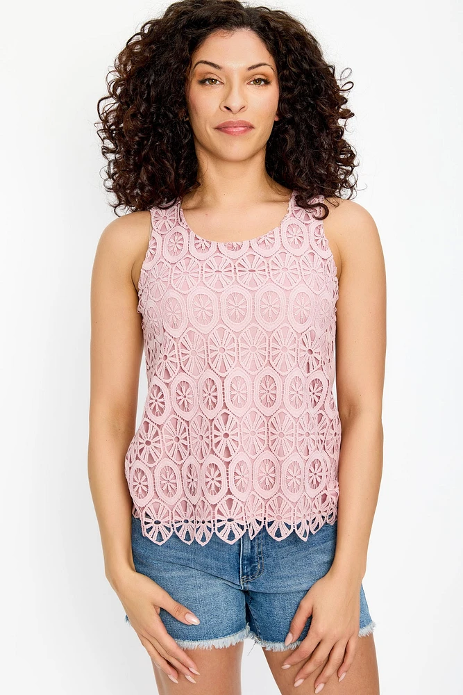 Crochet Front Sleeveless Top