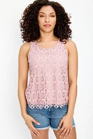 Crochet Front Sleeveless Top