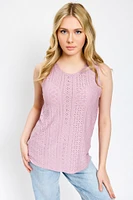 Variegated Eyelet Swing Tank Top