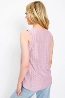 Variegated Eyelet Swing Tank Top