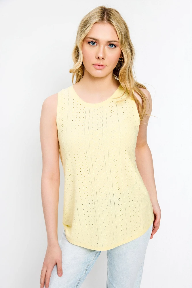 Variegated Eyelet Swing Tank Top