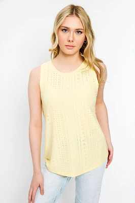 Variegated Eyelet Swing Tank Top