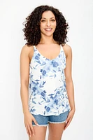 Floral Double V-Neck Cami