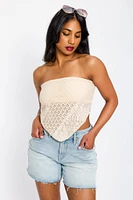 Lace Hanky-Hem Tube Top