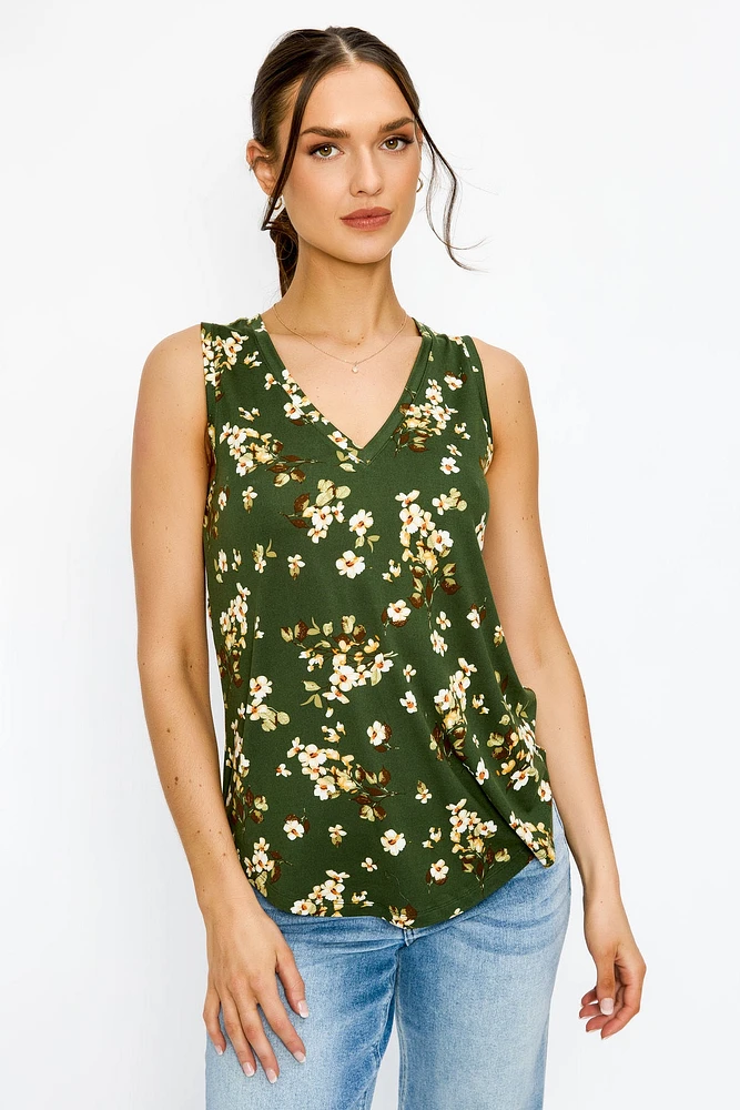 Soft Floral V-Neck Tank