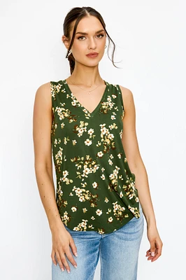 Soft Floral V-Neck Tank