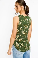 Soft Floral V-Neck Tank