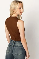 Mockneck Rib Sleeveless Bodysuit