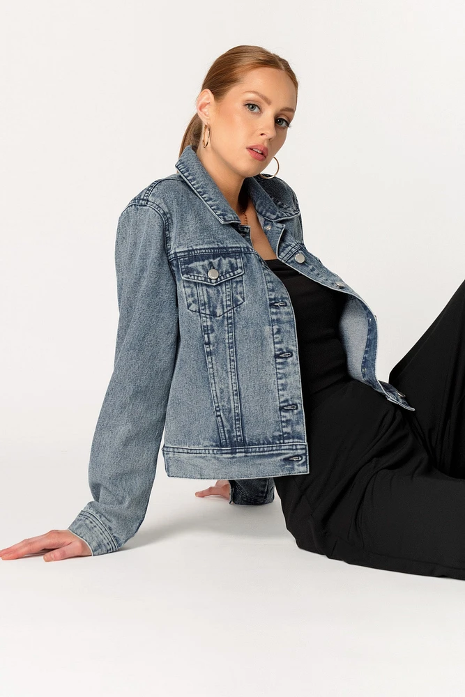 Ashley Dark Snow Wash Denim Jacket