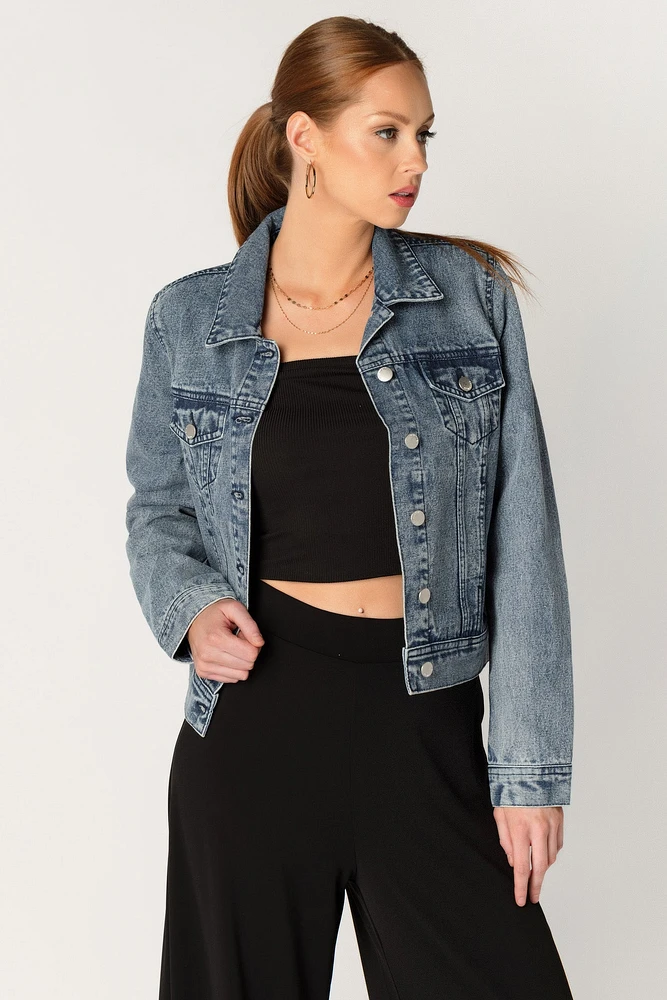 Ashley Dark Snow Wash Denim Jacket