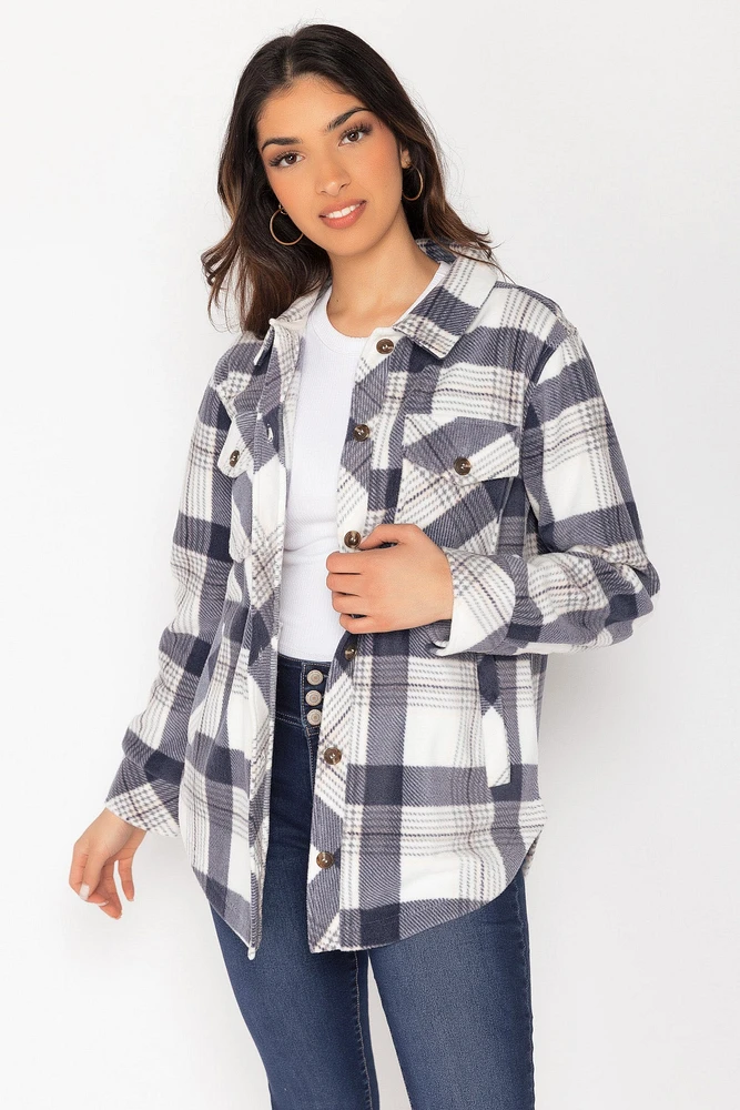 Tori Plaid Polar Fleece Shacket