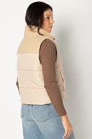 Sherpa Trimmed Puffer Vest