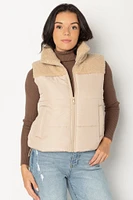 Sherpa Trimmed Puffer Vest