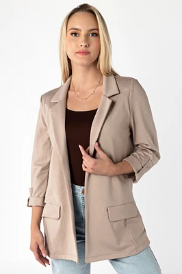 Ponte Blazer with Roll-Up Sleeves